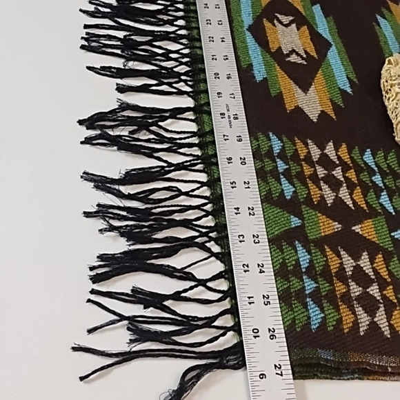 Southwestern Large Soft Fringed Scarf Wrap Approximately 27"X64" - Picture 6 of 10